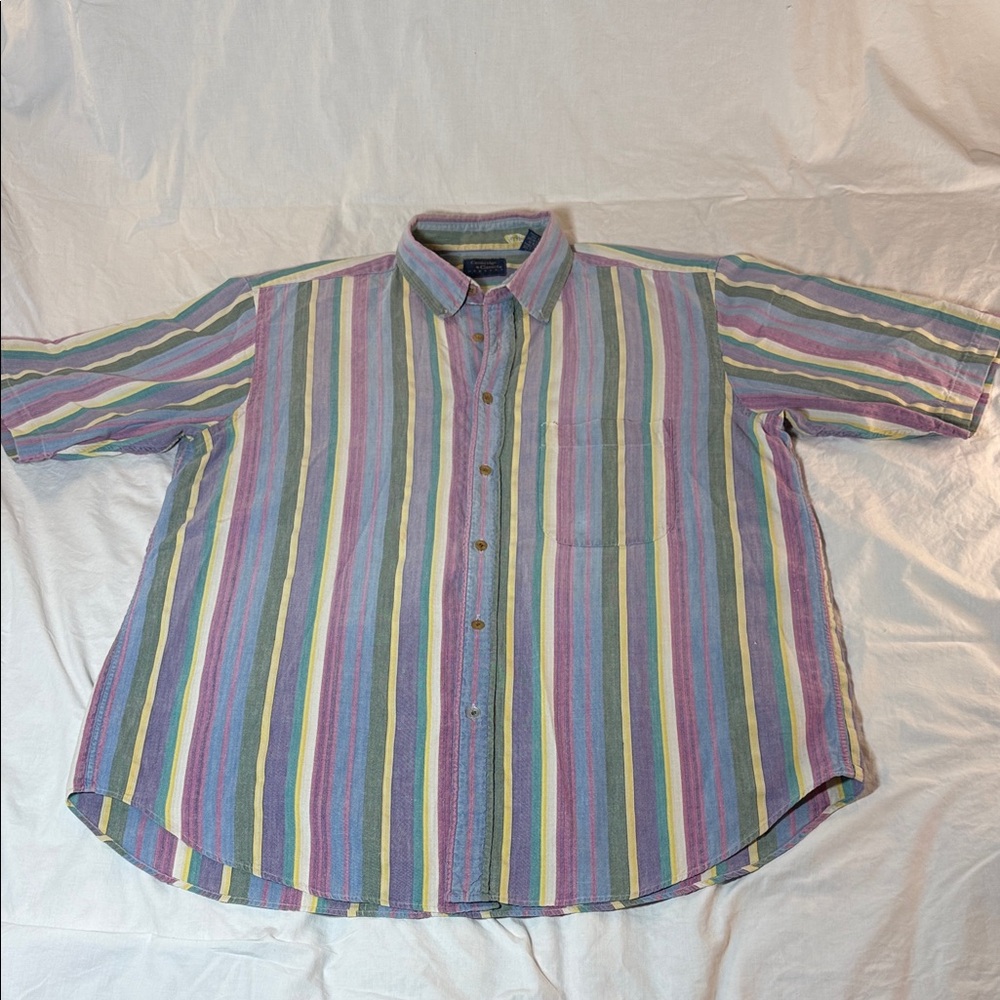 Cambridge Classics Vintage Striped Multicolor Men's Shirt Size Large